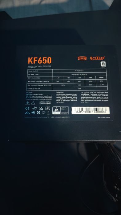 Блок питания  PCCOOLER KF650 (650W):