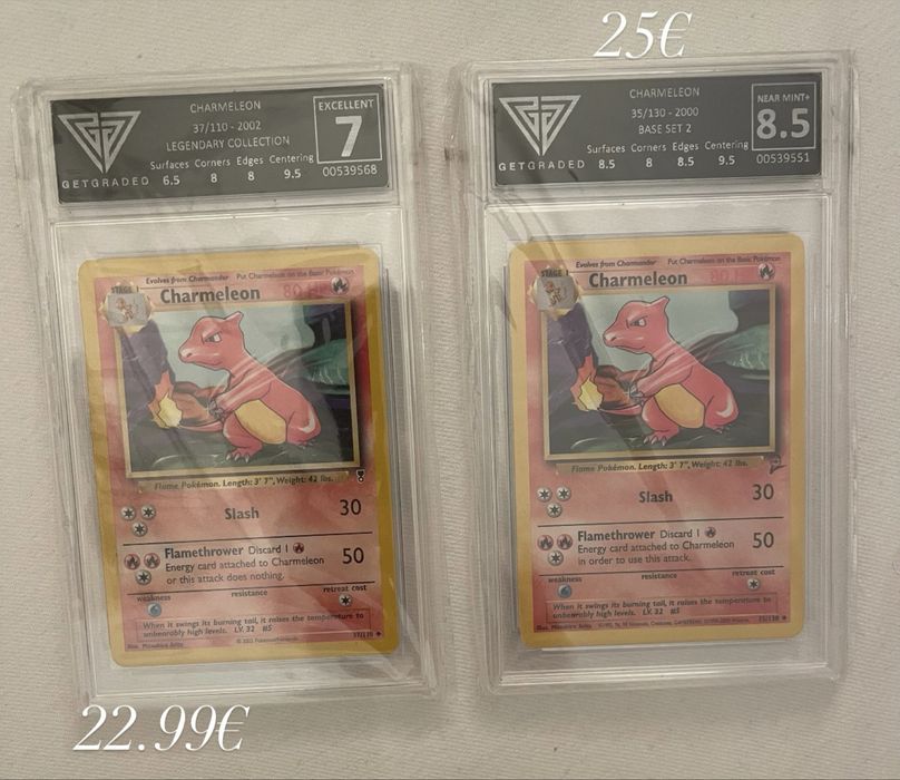 Pokemon graded cards Charmeleon 2000 base set 2
