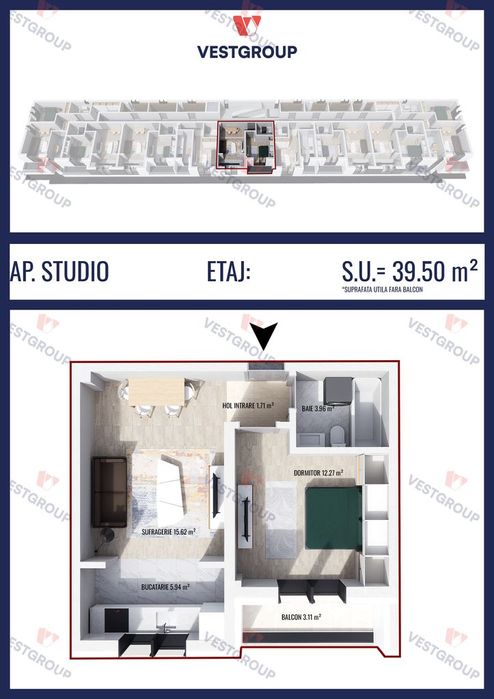 Apartament Studio Weiner 5 Militari Direct Dezvoltator Vest Group