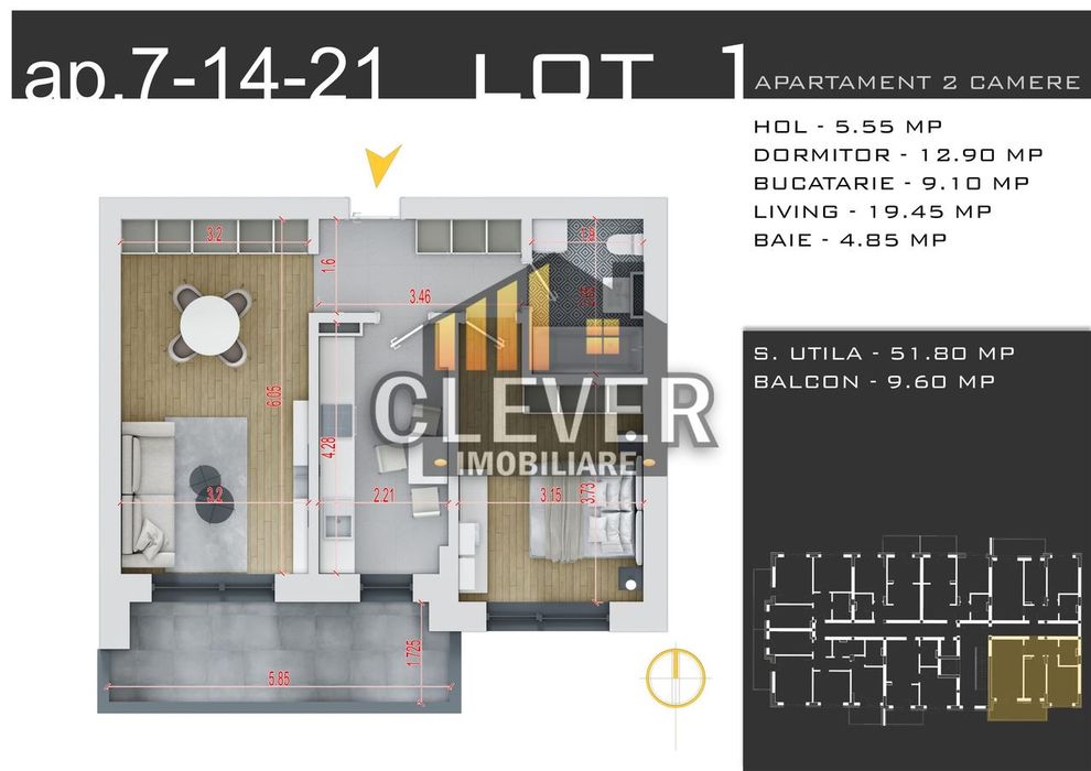 Apartament 2 cam Decomandat, Comision 0%, Zona Pallady