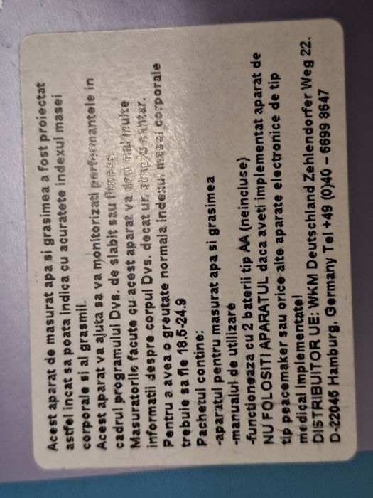 Lloydspharmacy-Aparat de monitorizare a compozitiei corporale-GERMANIA