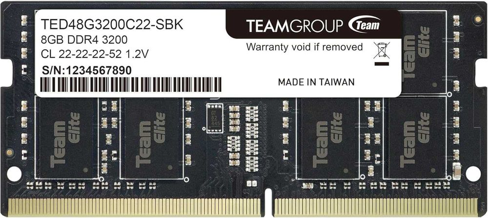 Оперативная память TEAMGROUP Elite DDR4 so-dimm 8GB Single 3200MHz