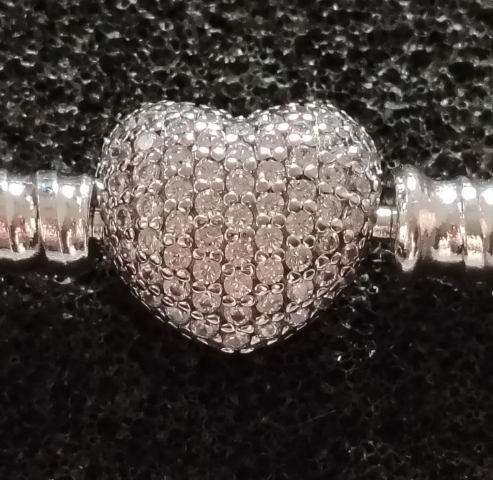 Brățara Nouă Pandora Moments Silver Heart Sparkle Argint S925 Ale