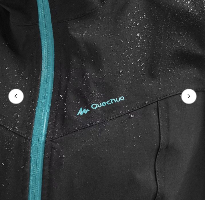 Дамско водоустойчиво яке за планински преходи MH500 - черно