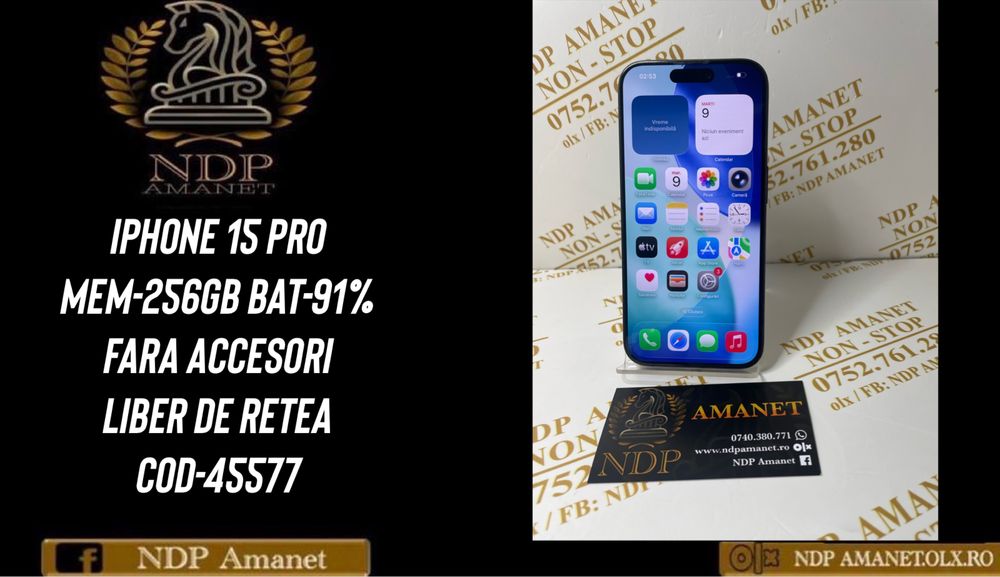 NDP Amanet Braila Iphone 15 Pro 256gb (45577)