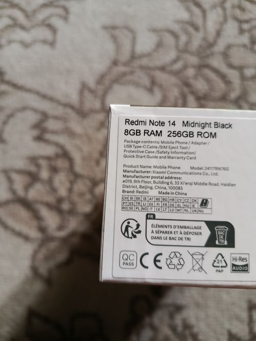 Redmi note 14 xotira 8+8/256