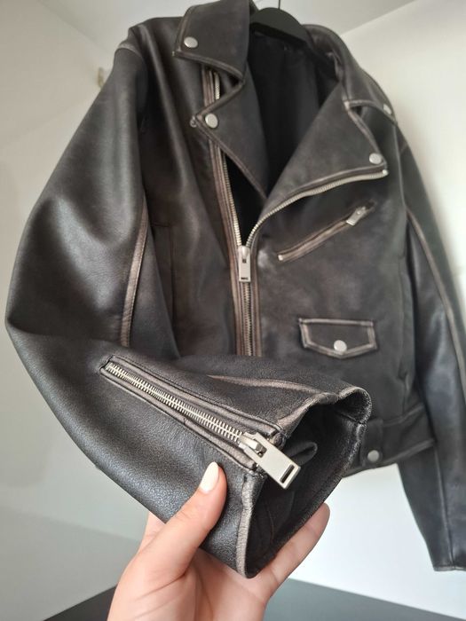 Мъжко кожено яке Biker от еко кожа модел на ZARA - ново