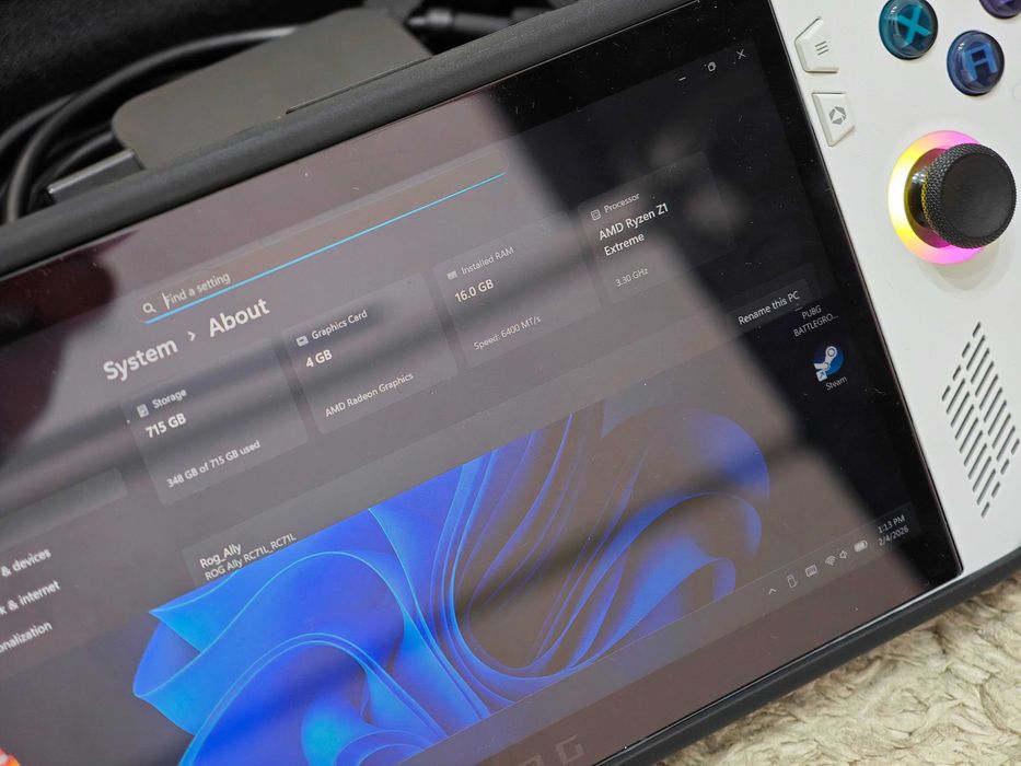 Consola portabila gaming ROG ALLY Z1 Extreme, 16GB LPDDR5, SSD 512GB