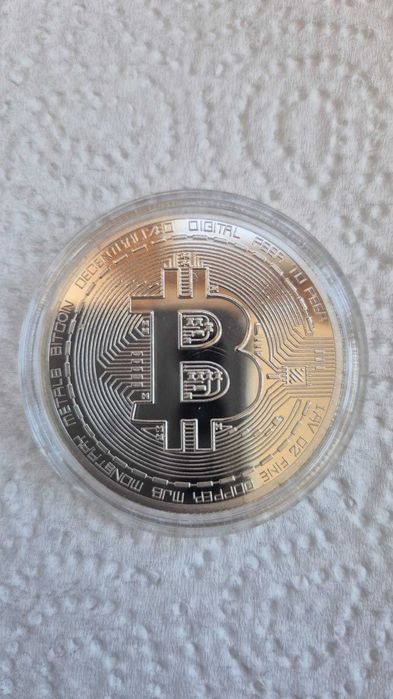 Bitcoin, 4 cm, metalica, noua in capsula sigilata