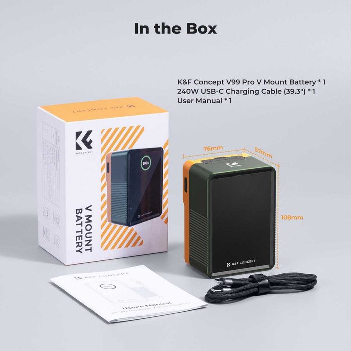 99Wh 6700mAh V-Mount батерия K&F Concept