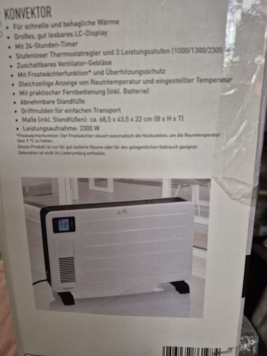 Convector electric digital cu comanda