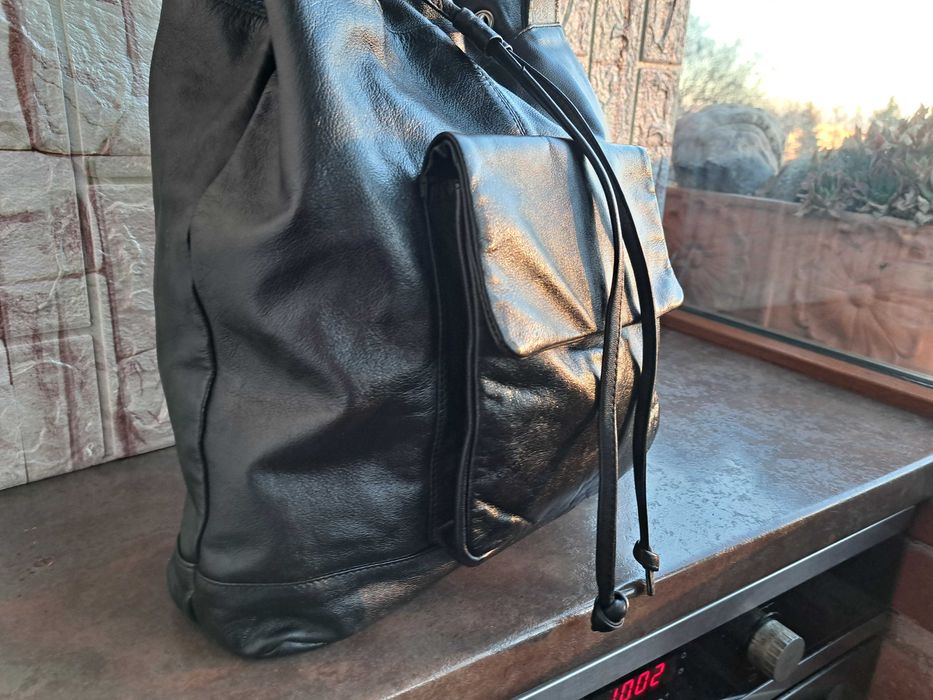 дамска чанта,черна кожена торба-естествена кожа