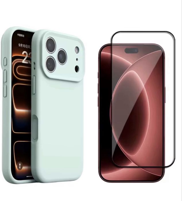 Husa Soft Catifea si Folie Sticla Iphone  17 PRO MAX 17 PRO 17 18 PRO 18 PRO MAX
