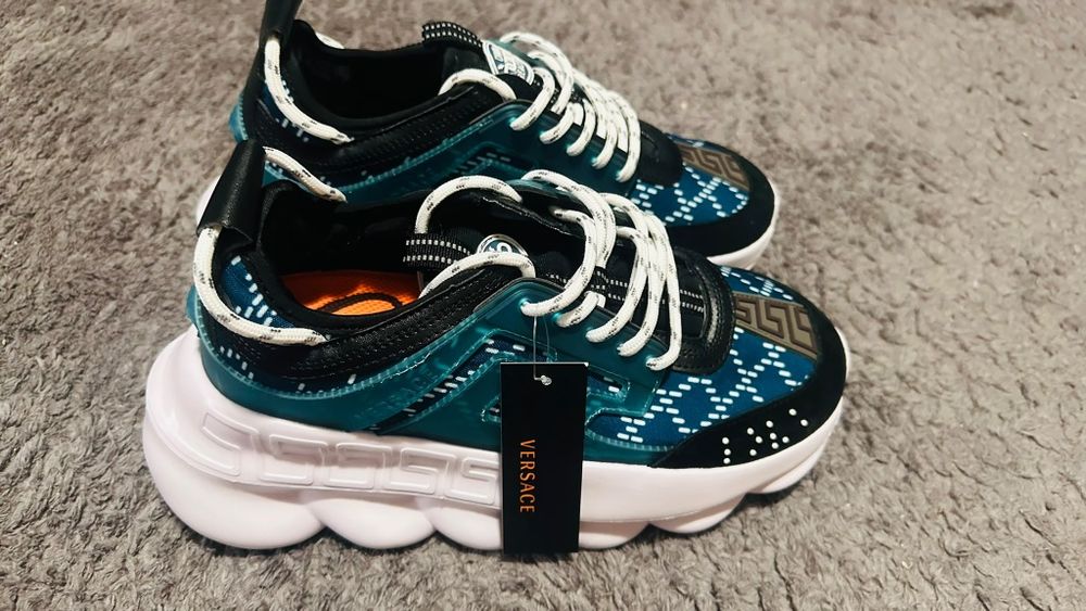 Adidași Versace Chain Reaction Albaștri