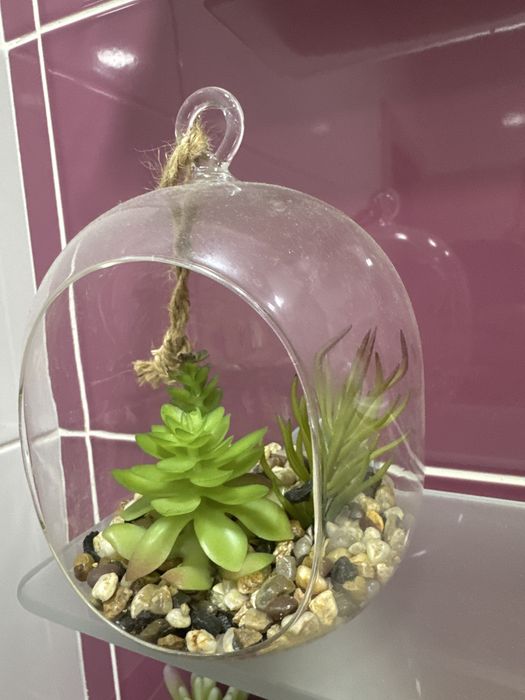 Стъклена украса с декоративно цвете - 2 вида