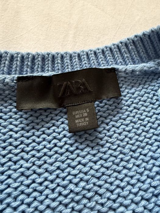 Синьо елече с копчета Зара