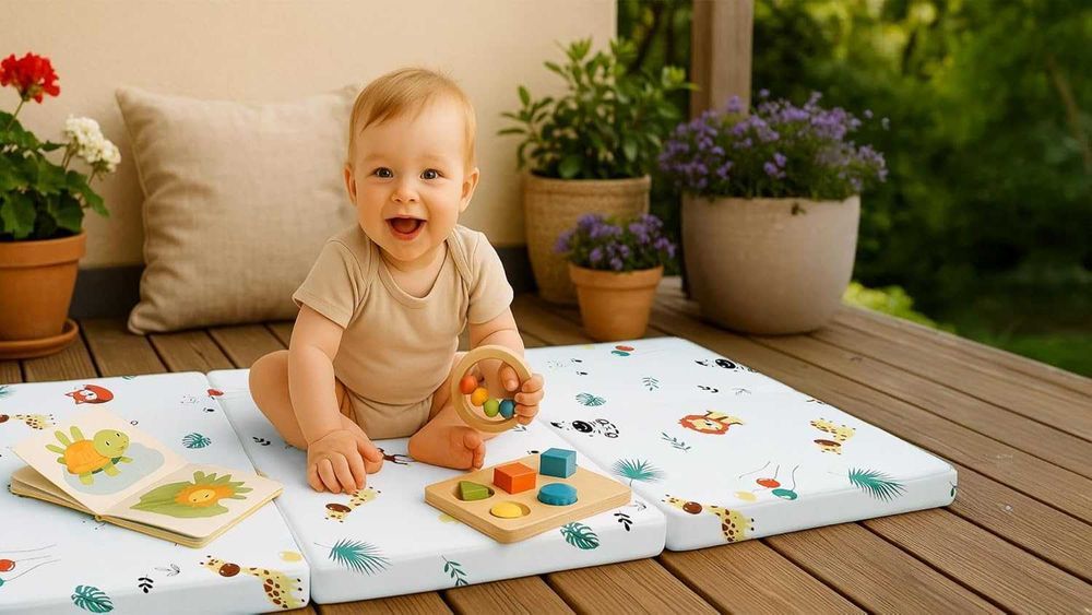 Saltea pliabila patut bebe 60 x 120 cm, grosime 5 cm, husa detasabila