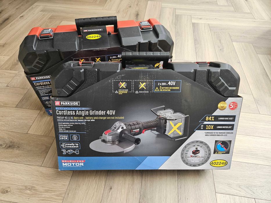 Нов ъглошлайф 230mm Parkside Performance за 2 батерии 40V