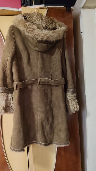 Cojoc dama din piele si blana naturala