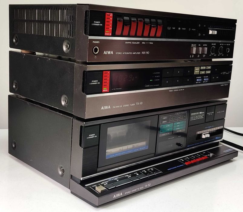 Linie Audio Vintage Aiwa MX-90 TX-110 FX-50 Amplificator Tuner Deck