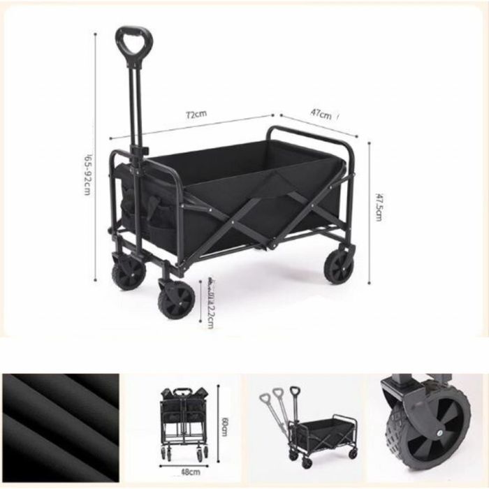 Многофункционална сгъваема количка 2 в 1 с масичка за къмпинг и пикник