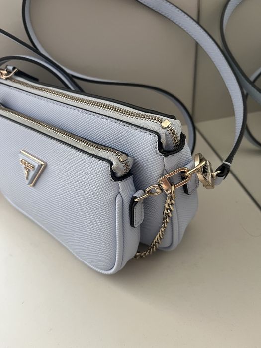 Оригинална двойна чанта guess светло синя