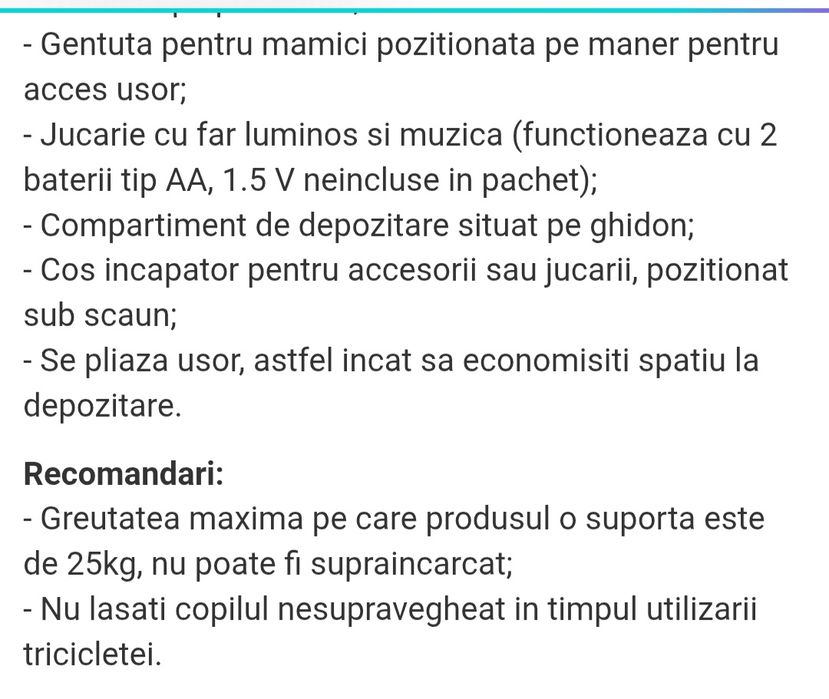 Tricicleta Juju Bliss Ride roz