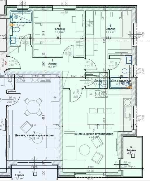 Продава се Тристаен апартамент в Пловдив, Коматево - 110 кв.м за 1331 €/кв.м - Снимка #2