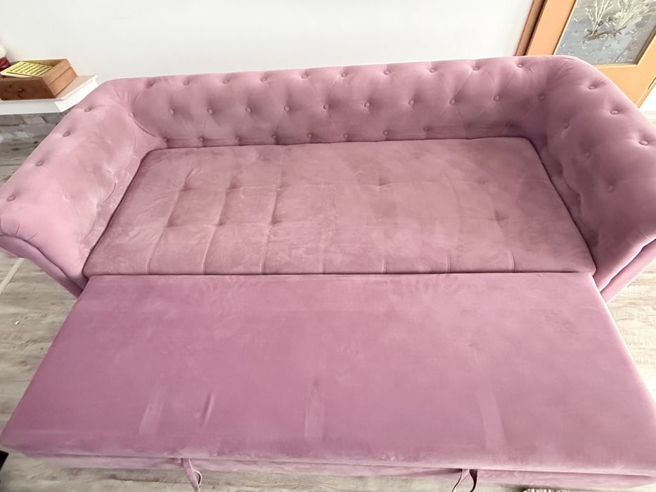 Canapea velur extensibila