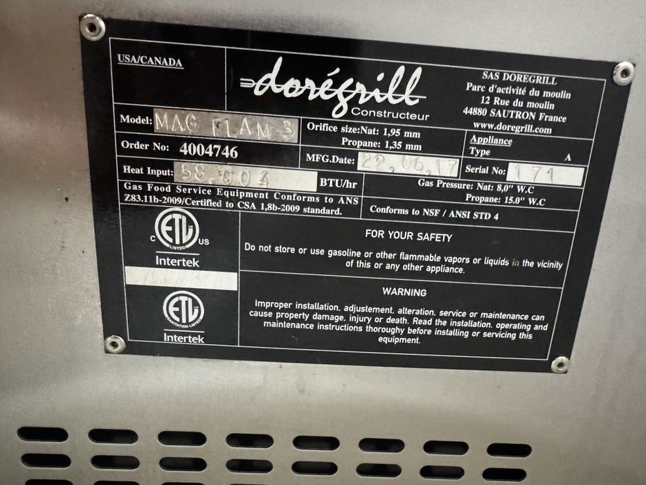 Професионален Газов Грил за Пилета Doregrill MagFlam 3 с 3 Шиша