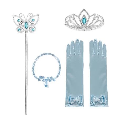 НОВО!!! Рокля на Елза с дълъг шлейф + ПОДАРЪК плитка-диадема и жезъл к