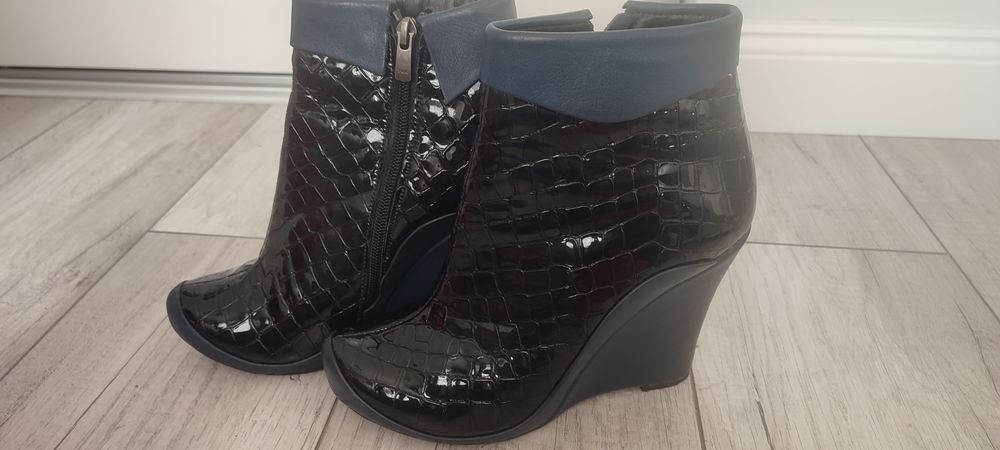 Botine cu platforma D&J Exclusiv, piele, 37