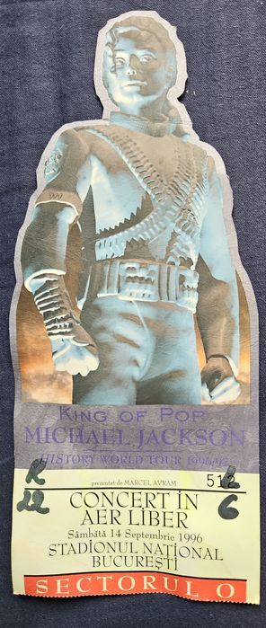 Bilet de colecție concertul Michael Jackson