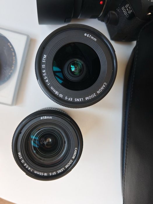 Canon EOS 800D + 18-55mm + 50mm f/1.8 STM + 10-18mm + ND10 филтър + чанта – 5000 кадъра