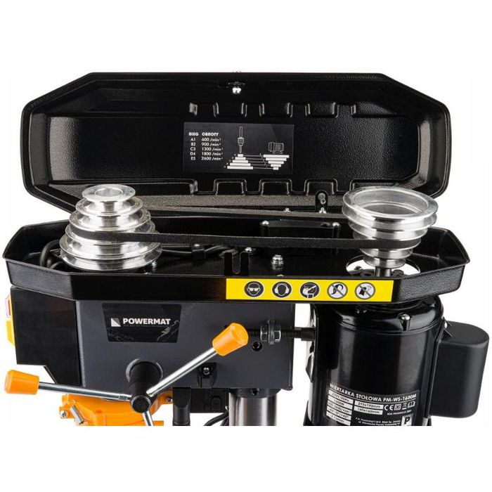 Masina de gaurit fixa cu coloana, de banc 1600 W 5 viteze, Powermat