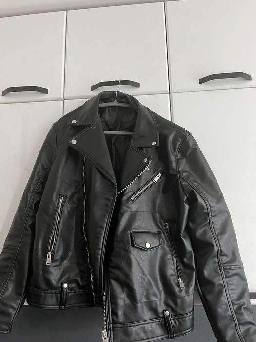 Черно кожено яке Zara