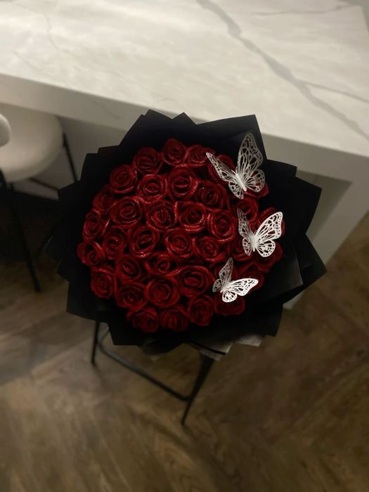 Вечен букет - сатенени рози