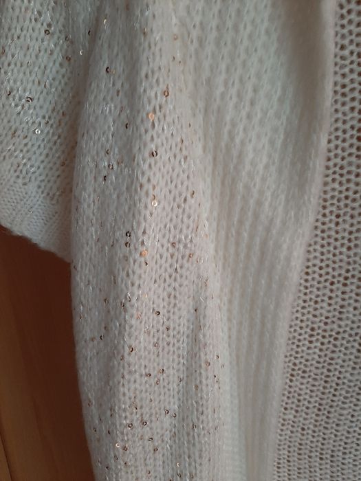 Blazer alb cu paiete