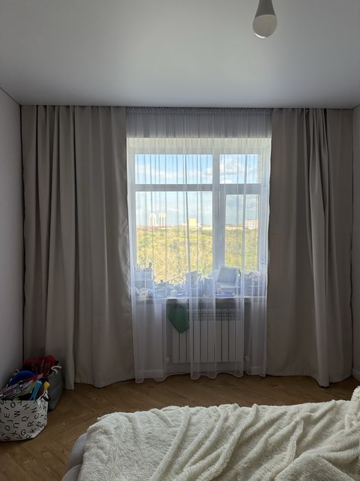 Шторы бежевые новые 4 метра