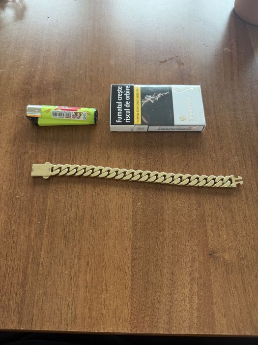 Bratara aur Cuban plina aur masiv 14 karate 100 grame lucrata manual