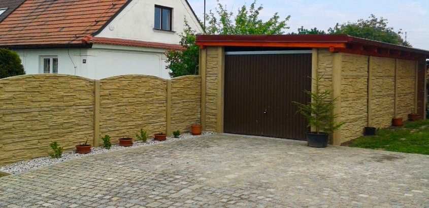 Gard din beton armat placi prefabricate stalpi spalieri  imprejmuiri