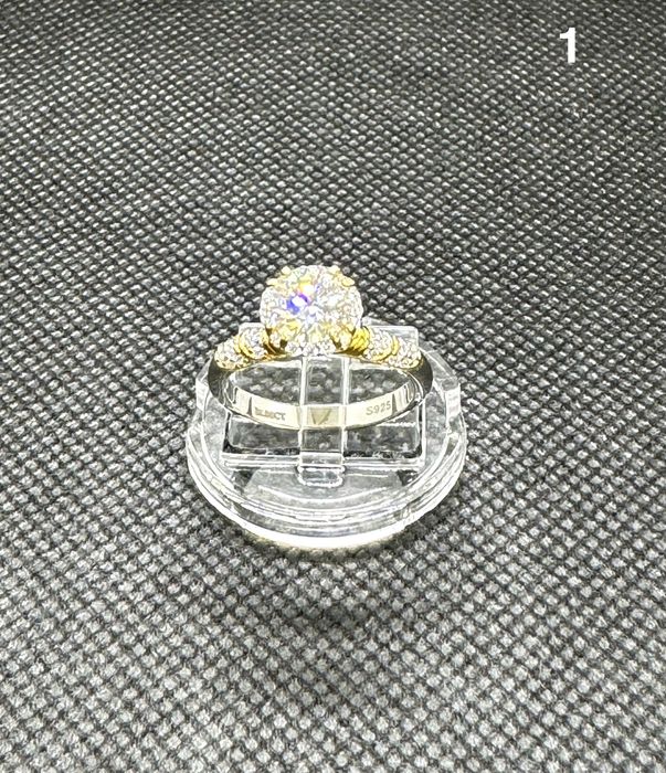 Нови Годежни пръстени с диамант (мойсанит, лаб. диамант), GRA