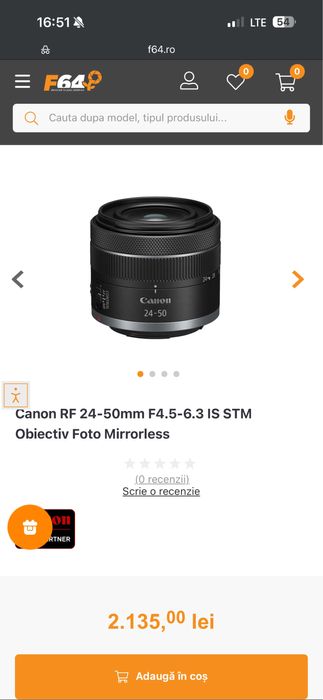 obiectiv fx Canon RF 24-50mm F4.5-6.3 IS STM Foto Mirrorless