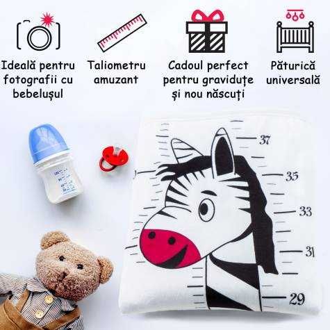 Pachet Paturica Foto Bebelusi cu 20 Stickere 'My First' si 20 'Funny'