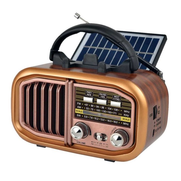 Соларно ретро радио с Bluetooth, USB и SD слот