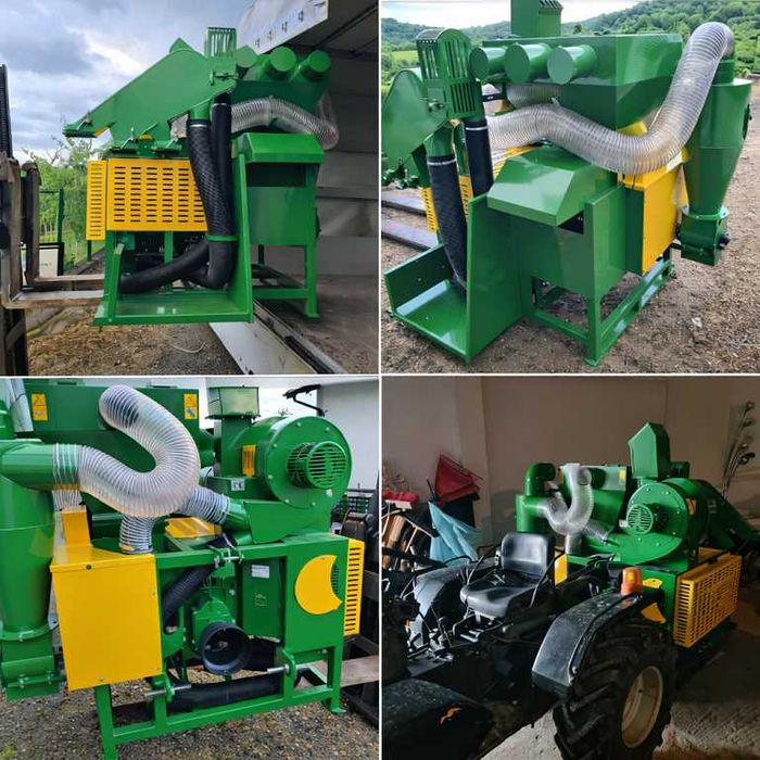 Mașină profesională pentru recoltat alune, nuci, castane și migdale – cuplare la tractor