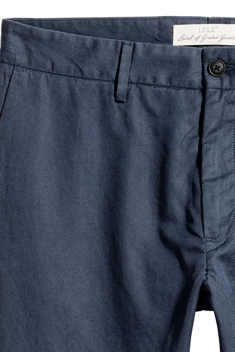 H&M - 2 pantaloni chino de vara slim fit 60% bbc + 40% in, W32/L32 [M/48], talie=90 cm., noi