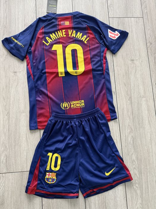 Echipament fotbal copii ( tricou + pantaloni ) , Barcelona