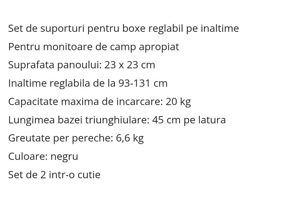 Vând stative metalice pentru boxe