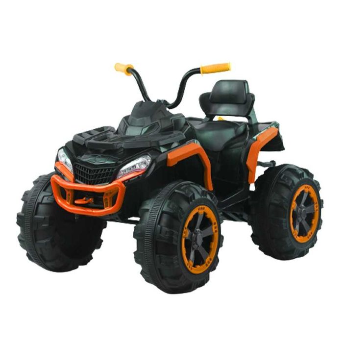 ATV electric Kinderauto BJ1289 2x 35W 12V scaun tapitat remorca Orange